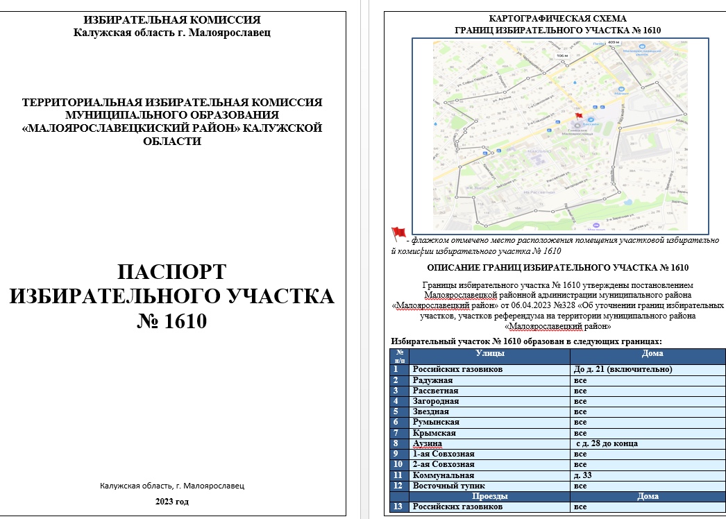 Картографическая схема избирательного участка