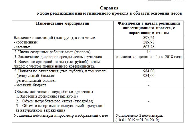 Информация о ходе исполнения