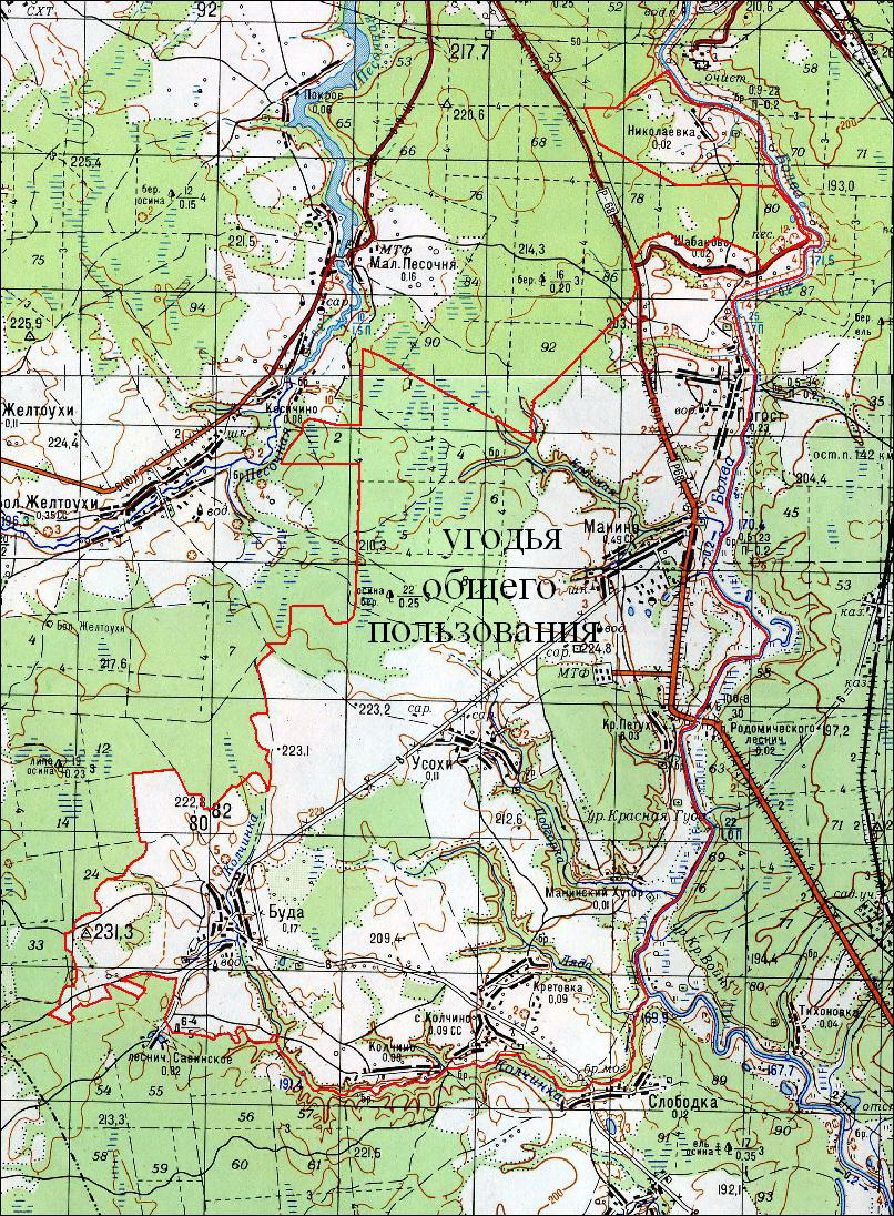 Карта людиновского района 1941 года