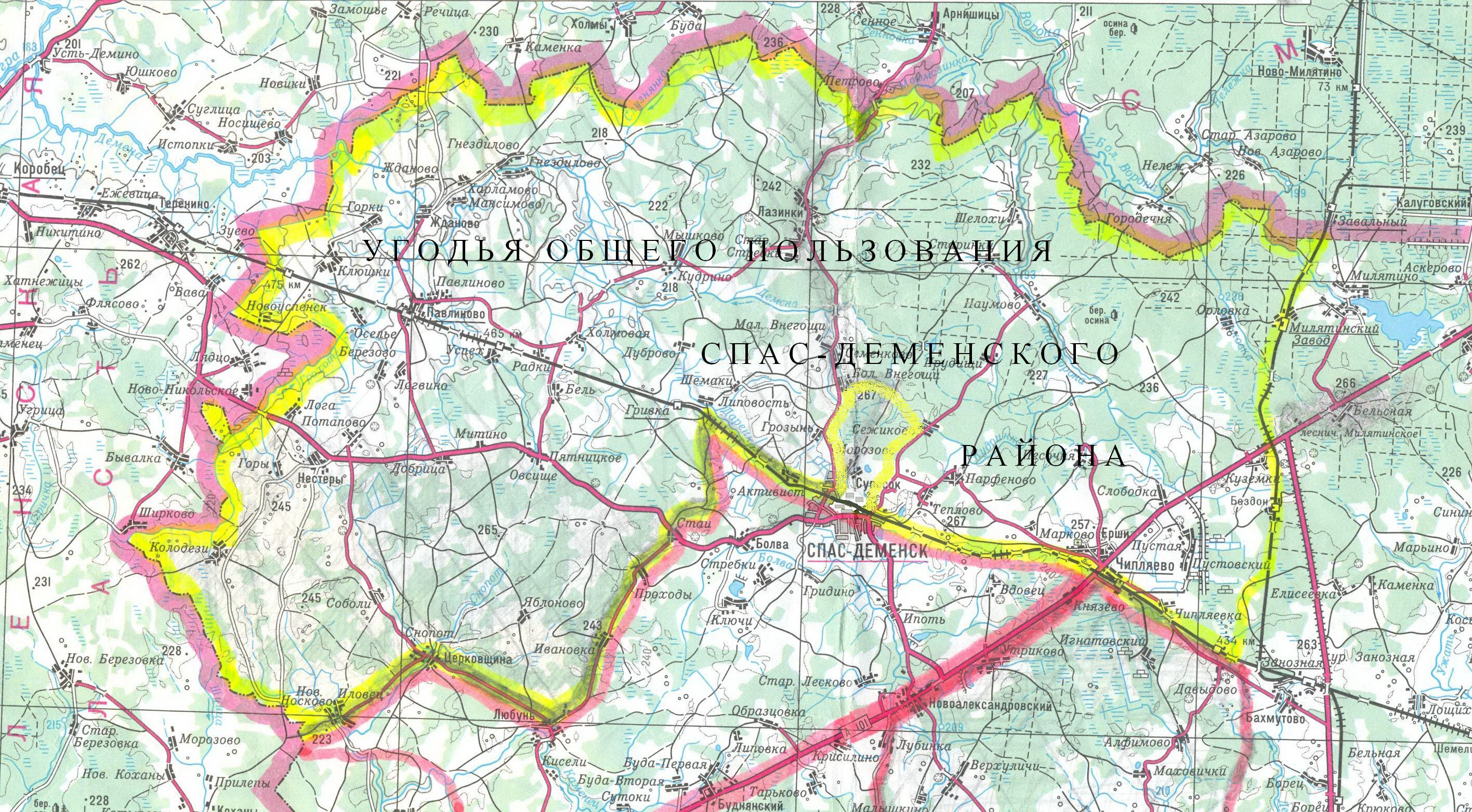 Карта спас деменского района