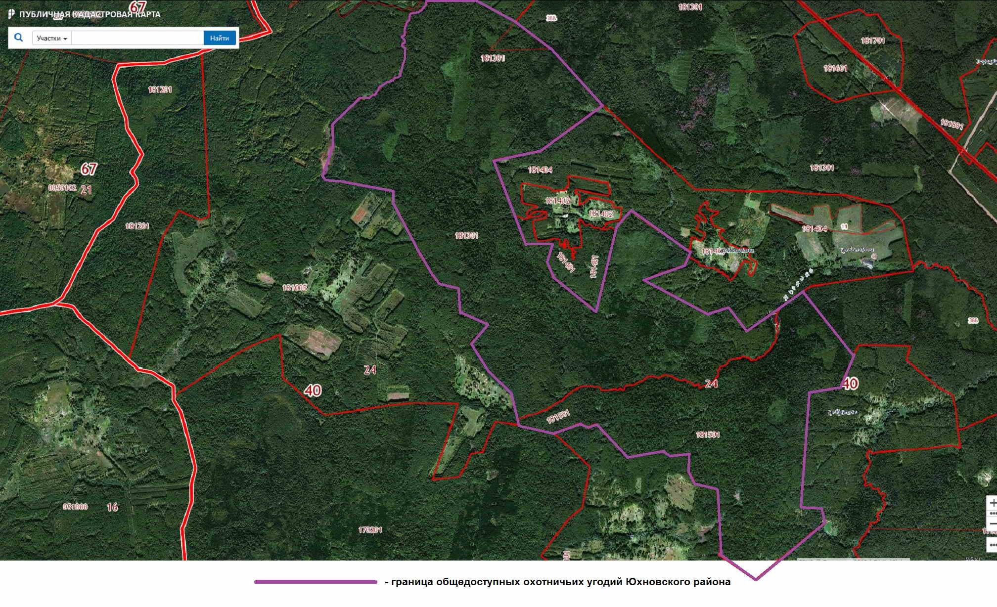 Общедоступные охотничьи угодья калужской области карта